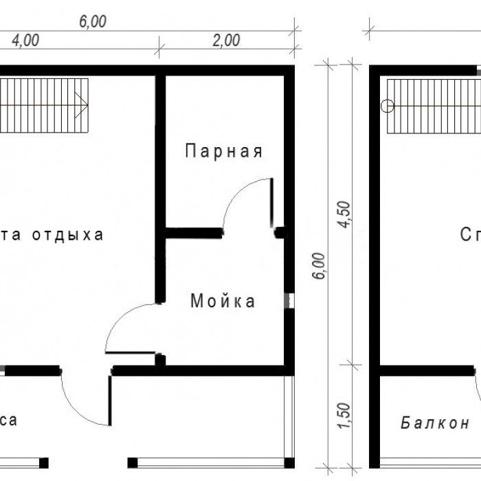 Каркасная баня 6х6 КБ-7