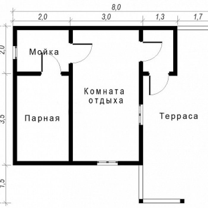 Каркасная баня 7x8 КБ-6