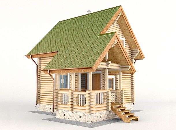 Баня из бревна 6.9х7.1