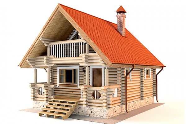 Баня из бревна 6.2х7.8