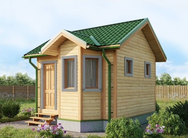 Баня из бруса с эркером 4х4 ББ-2