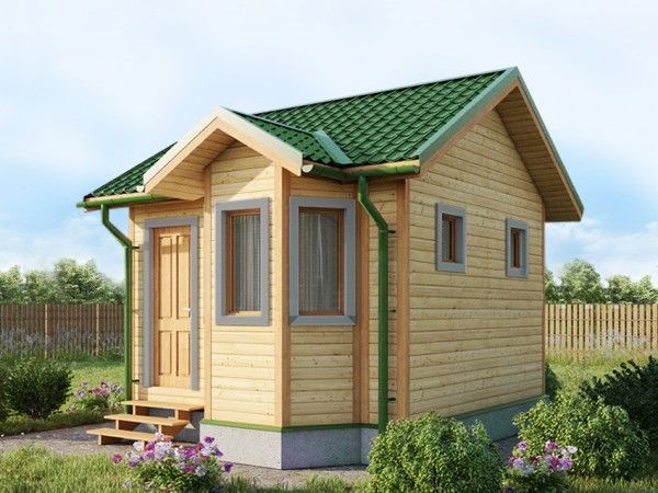 Баня из бруса с эркером 4х4 ББ-2