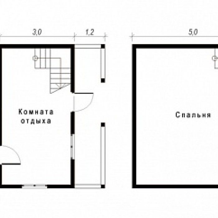Каркасная баня с мансардой 6х6 КБ-2